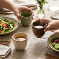 Stoneware japanese style hand-held ceramic coffee cup for one person retro mug office afternoon tea kung fu drinking cup