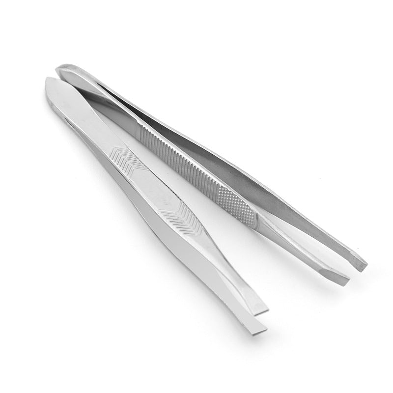 Manufacturer supplies flat mouth oblique mouth stainless steel eyebrow clip high precision eyebrow plucking tweezers beauty eyebrow trimming tool spot