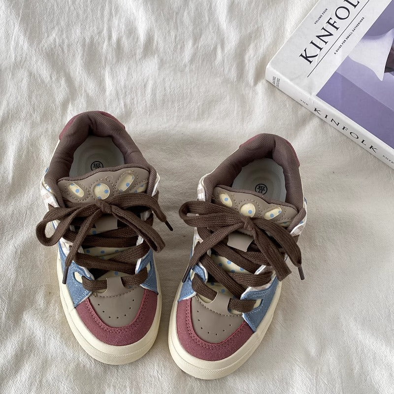 Dopamine sneakers women's 2026 spring new bread shoes easiest for matchniche stylethick sole heightened sports casual white shoes