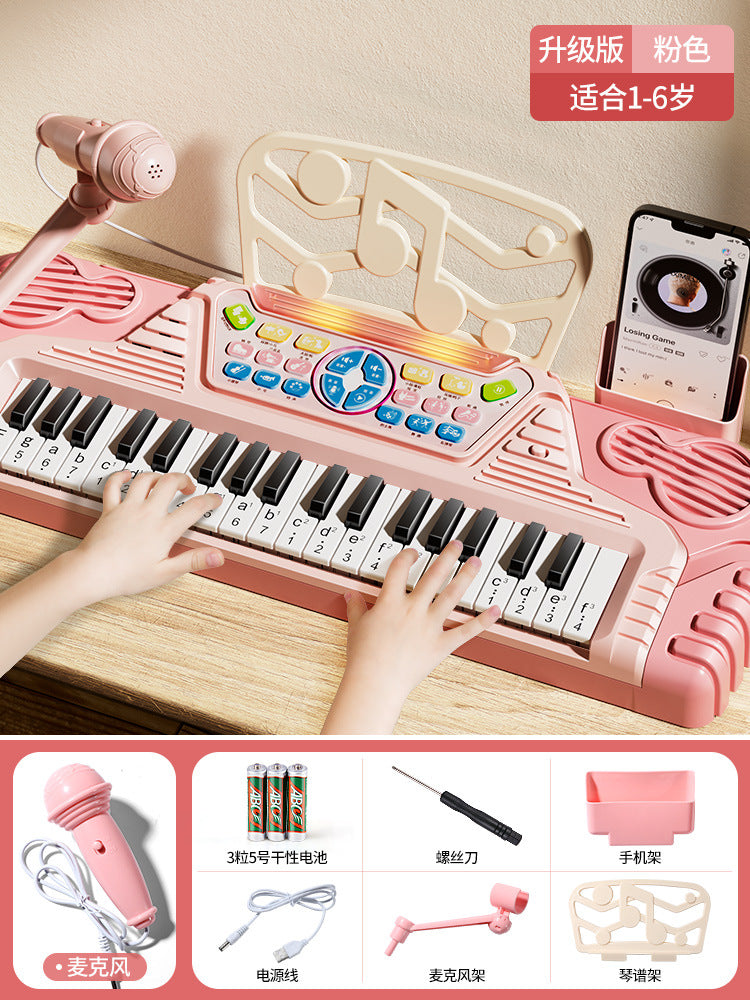 37-key electronic keyboard for kids - beginner-friendly, early education, kindergarten music, educational & brain-boosting, hot-selling street vendor item, early learning piano toy