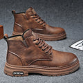 Genuine leather cowhide boots men's high-top winterfleece-linedheattech leather shoes men's genuine leather cotton shoes casual cowhide boots