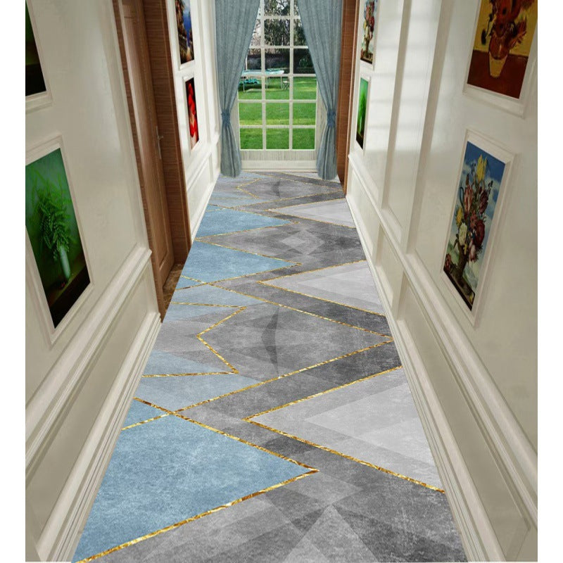 Minimalist modern 3d printed non-slip hallway carpet, hotel, mall, lobby, aisle floor mat roll, home use