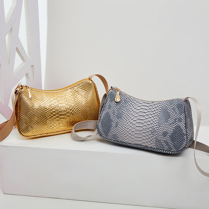 Snake pattern shoulder bag hobo bags underarm bag 2025  bag women's wholesale new foreign style mobile phone bag