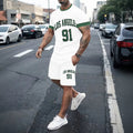 Men's casual sports set - short sleeve & shorts - summer hot seller - cross-border fashion - two-piece leisure outfit