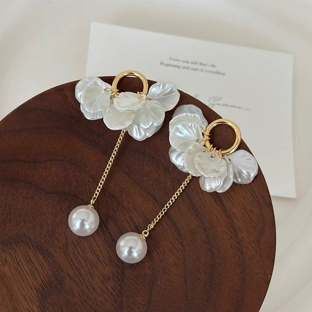 Super fairy petal tassel pearl earrings for women classystylish earrings holiday style accessible luxuryeleganteasiest for match earrings