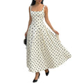cross-border e-commerce women's fashion: european and american summer new arrivals - stylish and elegant french-inspired polka dot cami dress