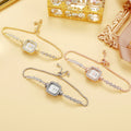 new small square quartz watch for women, elegant ladies' bracelet watch, suitable for middle and high school students