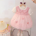 Girls' princess dress -  summer new arrival: stylish round neck short sleeve mesh baby girl party dress