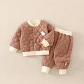 Babibele cotton-padded outfit set: quilted, two-piece, baby & toddler padded set - thickened cotton pants and outerwear top for autumn and winter