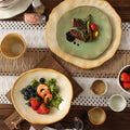 Vintage chic dinnerware set - restaurant, hotel, and home use - unique shaped dessert plates, pastry bowls, and rice bowls - wholesale