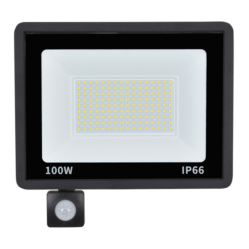 LED mains human body induction floodlight outdoor courtyard garage home 50W monitoring radar infrared lighting