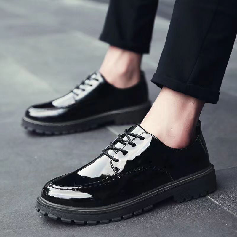 New arrival business formal leather shoes men's casual wedding groom british heightening summer breathable youth round toe men's shoes