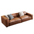 Italian tofu block genuine leather sofa modern casualpopular living room three-person straight row first-layer cowhide sofa combination