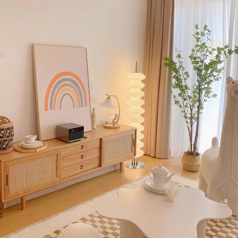 Influencer-approved candied hawthorn tree floor lamp - creamy aesthetic decorative ambient light for living room, bedroom, and next to the sofa