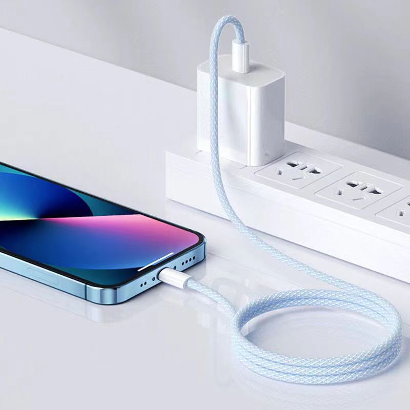 Suitable for apple charging cable fast charging mobile phone pd20w fast charging braided data cable lightning charging cable wholesale