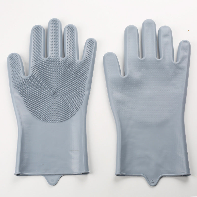 Dishwashing gloves kitchen housework gloves washing silicone cleaning gloves heat insulation abrasion resistant gloves gloves dishwashing female chef
