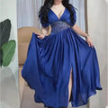 2025 new european and american style evening gown amazon prom dress birthday party tutu high slit sexy dress