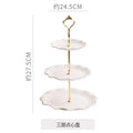 European-style embossed ceramic double-layer serving tray - perfect for home, snacks, desserts, cakes, creative wedding decor, living room, and pastry presentation