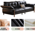 Oil wax leather sofa living room for homecasualchinoiserie italian normcore small apartment straight row sofa first layer cowhide cream