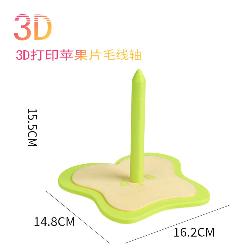 3d printed cartoon apple yarn spool double single axis home portable yarn rotating shaft holder tool