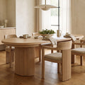 Custom solid wood veneer dining table - extendable, foldable, light luxury style - ideal for export, restaurants, and home use - mdf round table, minimalist dining table
