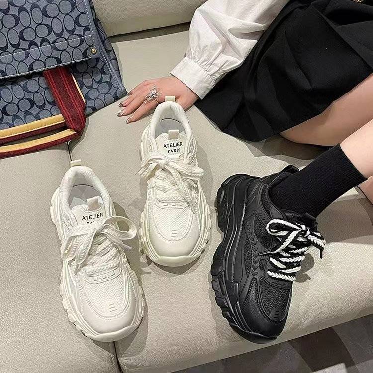 Super popular wheat ear dad shoes women's ins trendy autumn winter 2026new arrivaleasiest for matchthick solewhite sneakers for women