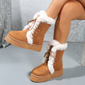autumn/winter women's snow boots: fleece-lined, extra thick, platform, height-increasing, shearling-lined, northeastern-style cotton shoes, warm fuzzy boots