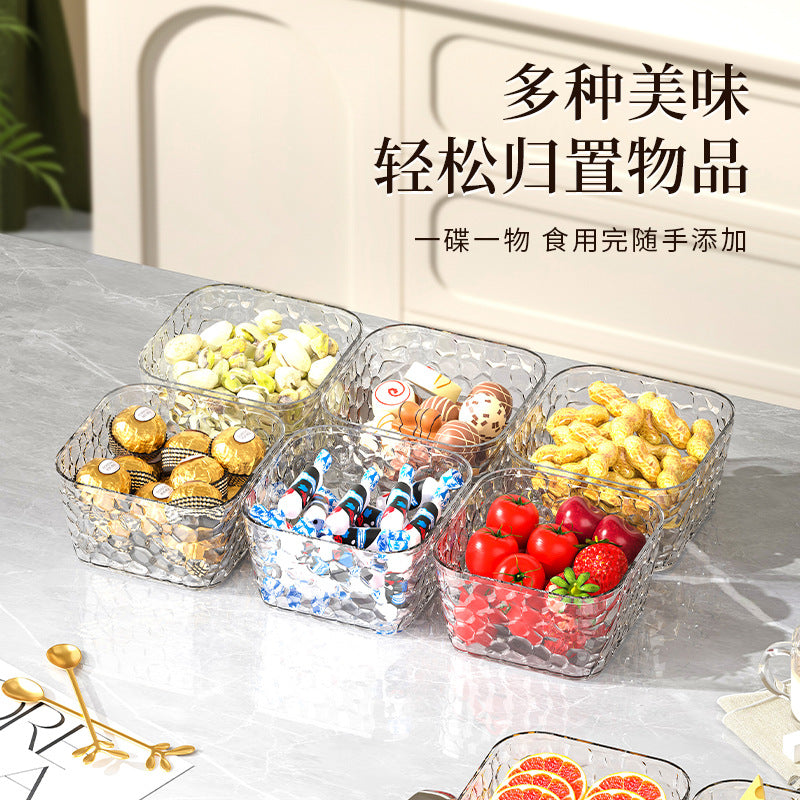 Customizable tray cross-border home living room high-end candy classification PET dried fruit box KTV grid snack fruit box