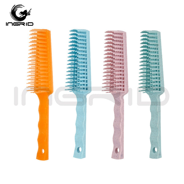 Foreign trade hairdressing, eight-claw comb set, wet and dry modeling, multi-functional straight hair comb, plastic plant fiber massage comb