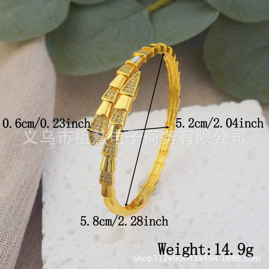middle east ethiopian byd lady irregular zircon bracelet bridal wedding luxury party gift