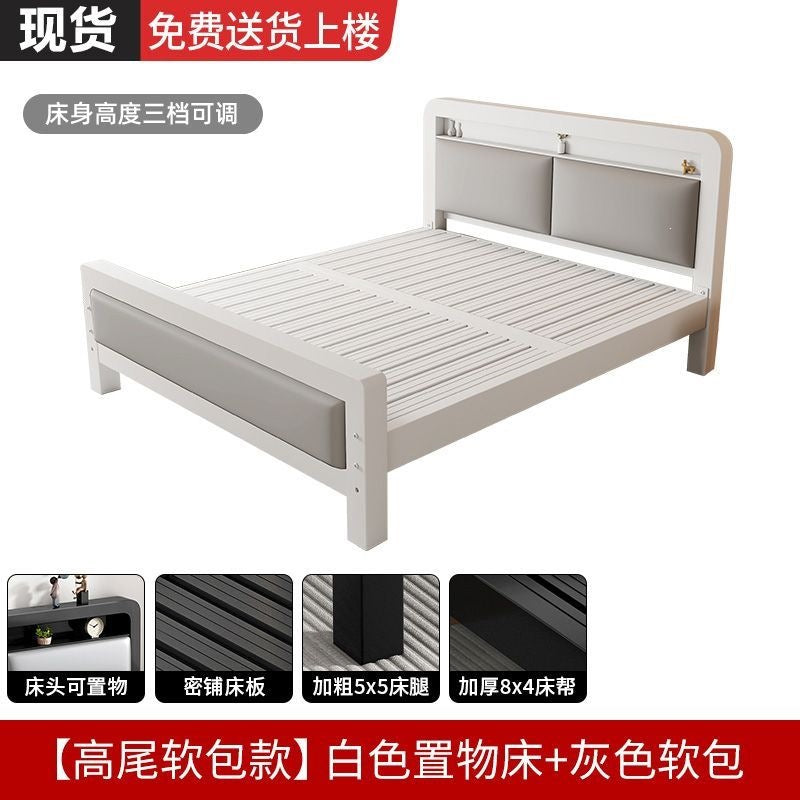 Extra thick iron frame bed carbon steel bed rental house assembled iron bed bold dormitory iron bed bedroom simple bed big sale