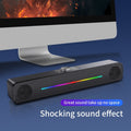 Rgb computer speakers gaming laptop desktop usb multimedia small speakers long strip illuminated subwoofer