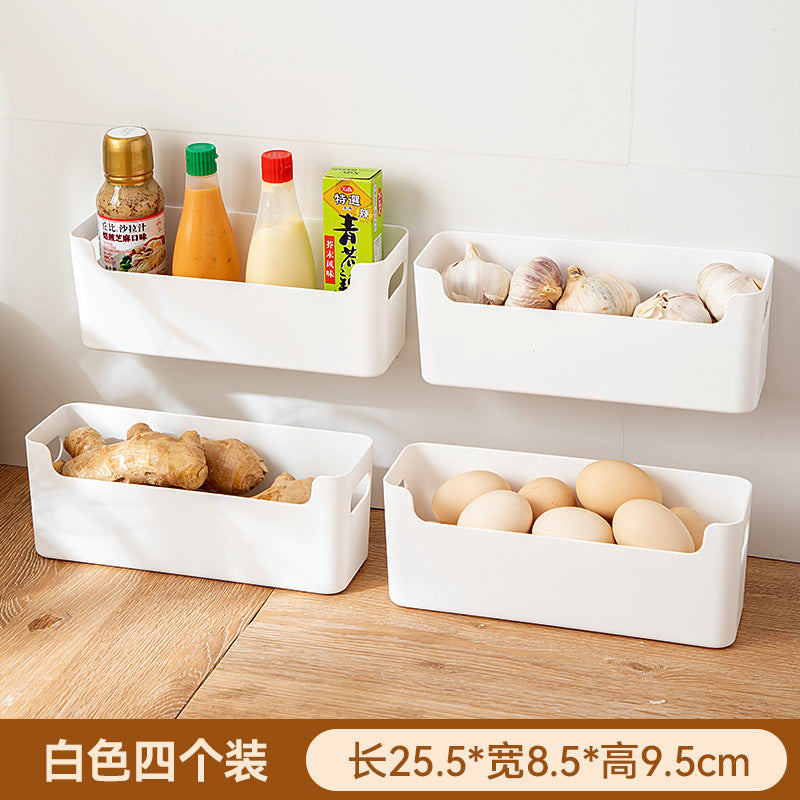 Kitchen Onion, Ginger, Garlic Storage Box Plastic Transparent Non-punching Wall-mounted Storage Box Multifunctional Sundries Sink Shelf