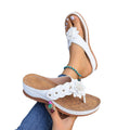 summer new european and american style floral wedge heel women's slippers, plus size comfortable flip-flops with rivet detail for export