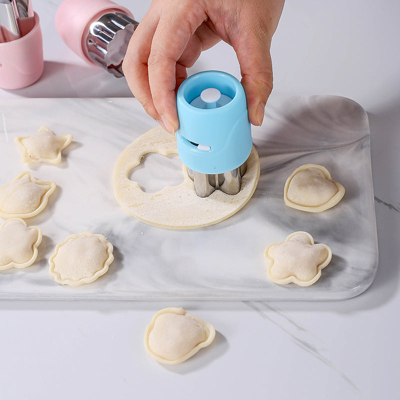 Ready-to-ship new 2-in-1 stainless steel edge-sealing press-type wonton/fruit/cut flower cutter & butterfly noodle mold
