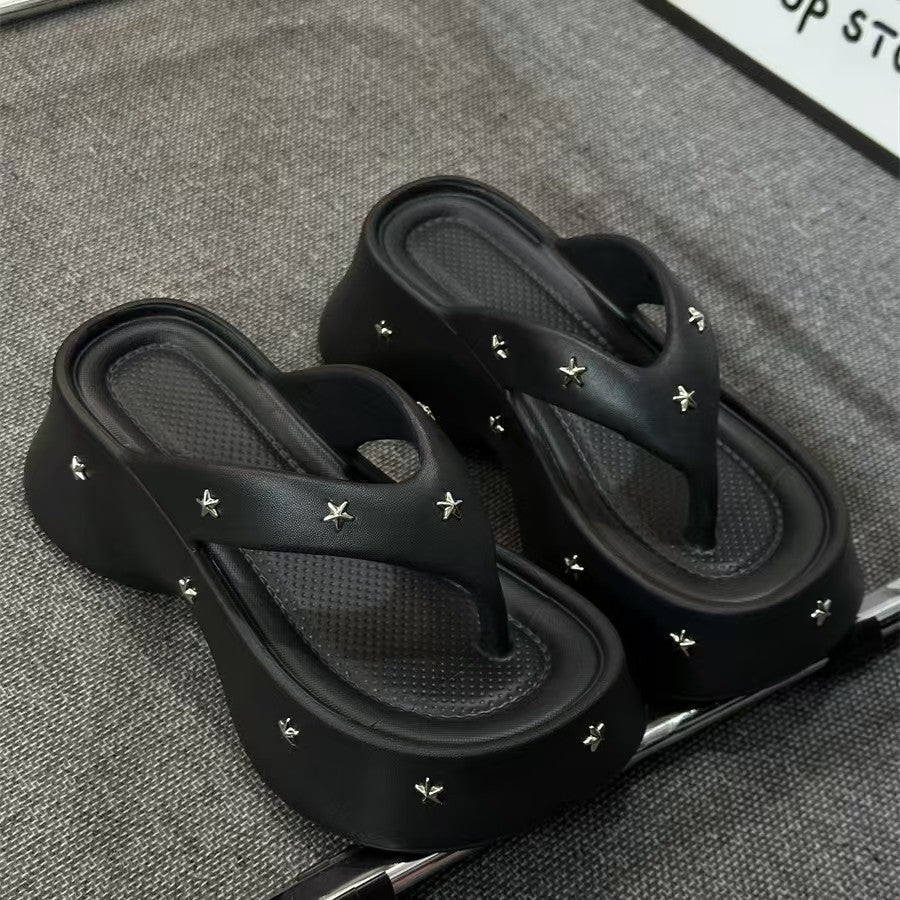 Eva thick-soled flip-flops for women, 2026 new arrival, popular thick-soled height-increasing non-slip fashionable minimalist flip-flops for women