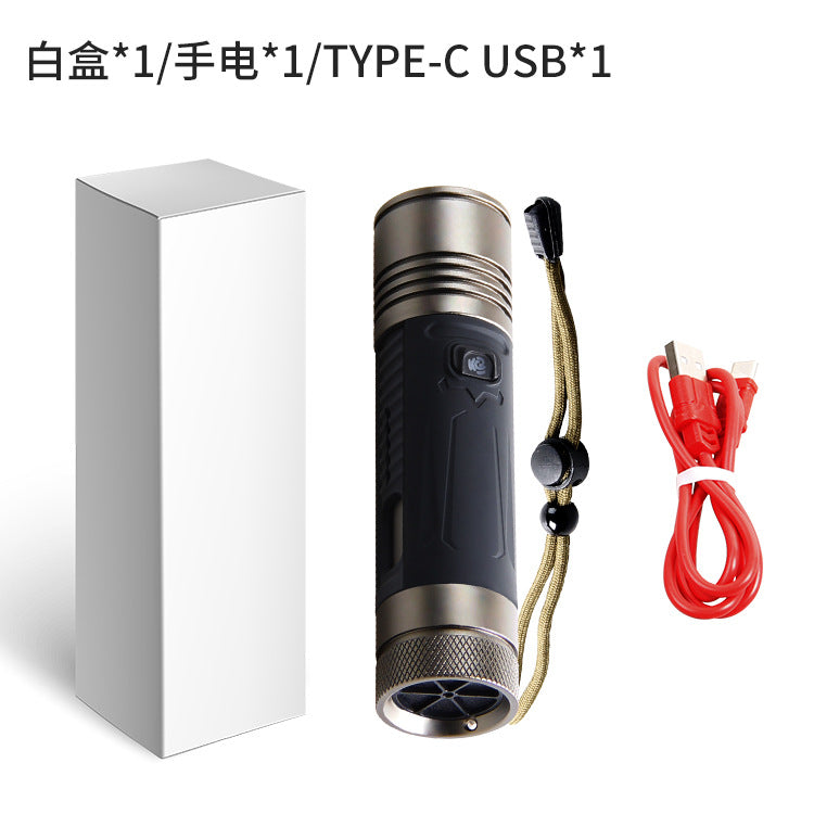Cross-border new stepless strong light XHP360 electric display Type-C USB charging optical zoom outdoor flashlight