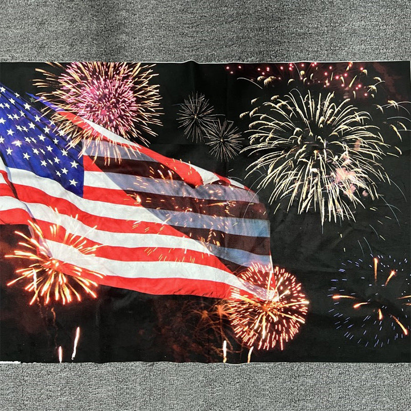 Cross-border new Independence Day cloth painting light American flag led lighting living room bedroom light string decorative lights