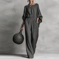 summer new arrivals: women's fashion - cross-border european & american style - trendy casual loose fit solid color wide leg jumpsuit