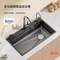 Nano gun gray sink large single slot kitchen 304 stainless steel handmade vegetable basin sink undercounter basin for home