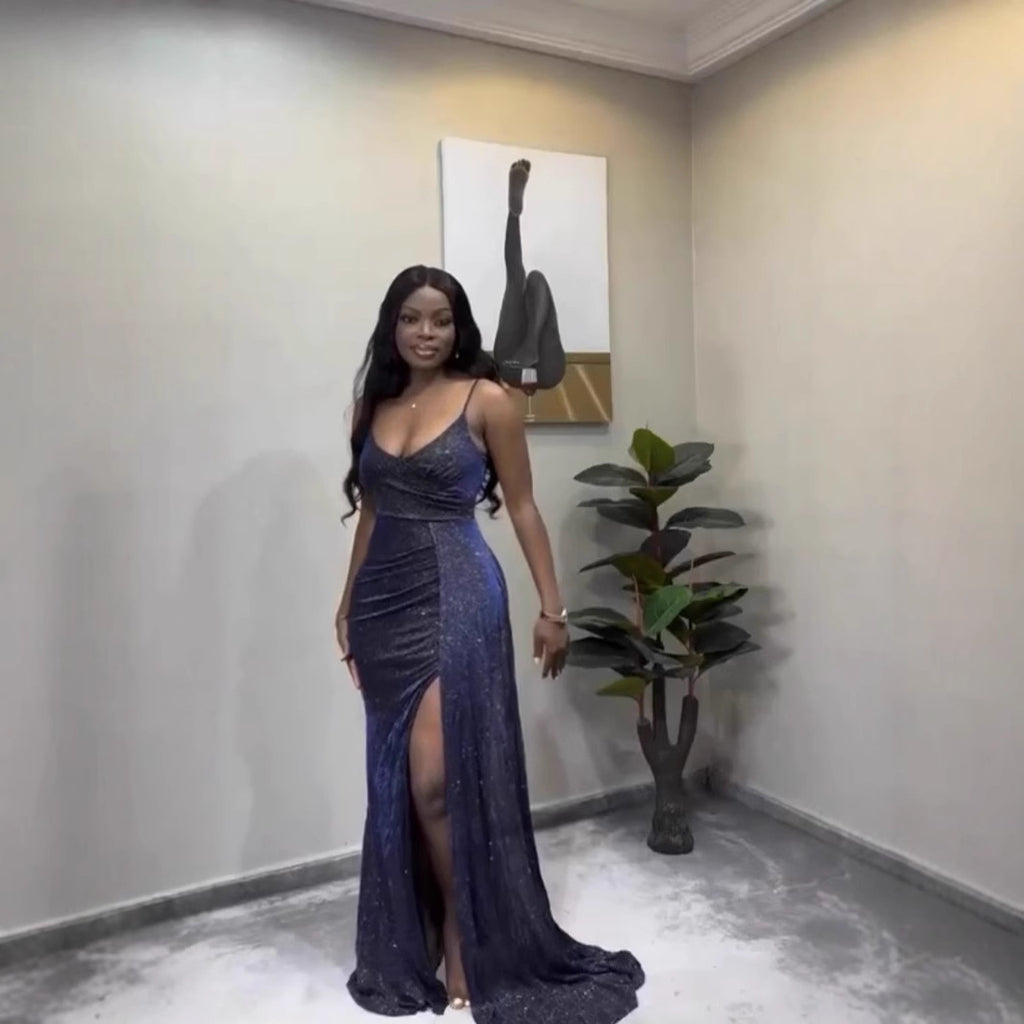 European and American style fashion new product flash suspender low-cut sexy irregular hip-wrapped dress women's clothing