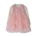 Girls' dress -  autumn new arrival: high-end starry sky sparkle princess dress with lace top, vest, and tutu skirt - trendy style