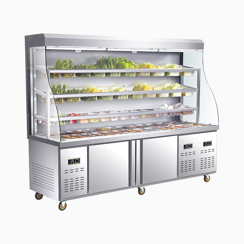 Feishima malatang display cabinet maocai chuanchuan store refrigerated preservation cabinet commercial equipment air curtain refrigerator ordering cabinet