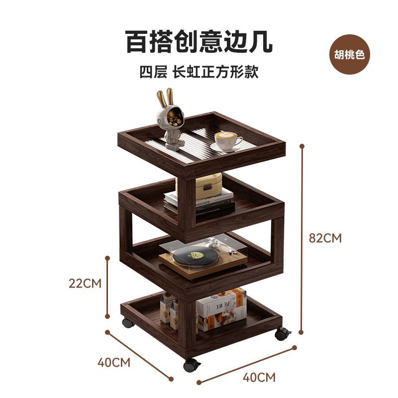Solid wood bedside table bedside shelf bedroom coffee table living room for home small new arrival wood style ultra-narrow side table