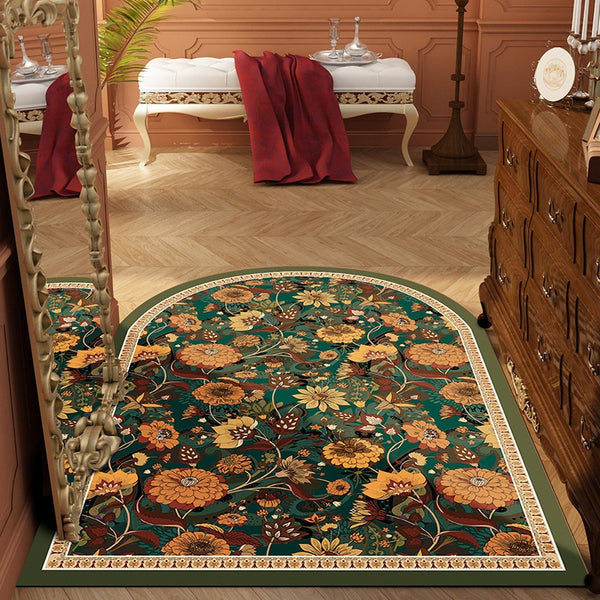 American retro door floor mat pvc leave-in washable door mat porch foot pad door non-slip leather carpet