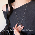 Instant wealth silver pony necklace - women's 2026 new fashion sweater chain - light luxury high-end clothing accessory