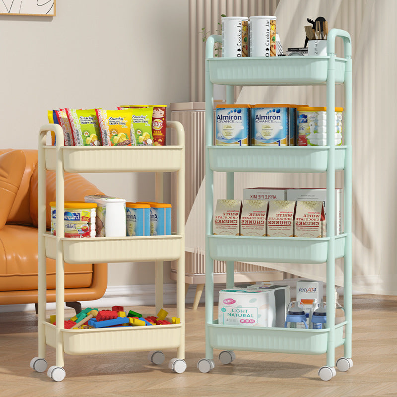 Multi-tier rolling cart organizer - portable storage rack for snacks, kitchen, bathroom, and more