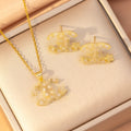 [copper inlaid with zirconium] hot-selling new style full of diamonds, small fragrant necklace, women's earrings, accessible luxury, elegant titanium steel, fashionable and versatile jewelry