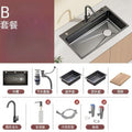 Kitchen sink large single slot honeycomb embossed 4mm thickened 304 countertop middle and lower stainless steel dishwashing sink vegetable basin