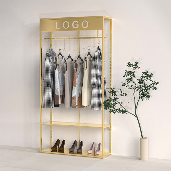 Laitu Customized Clothing Store Display Rack Luxury Gold Display Rack Wedding Dress Display Rack Customized Clothing Store Display Rack